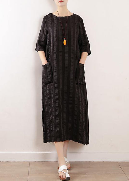 Half Sleeve Linen Clothes for Inspiration Black Dresses Summer