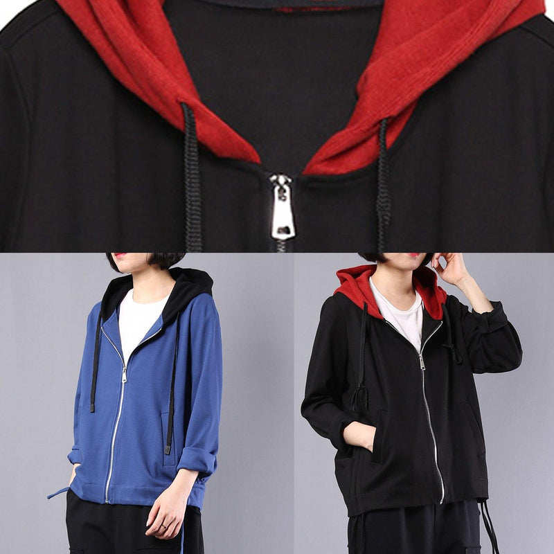 Hooded Cotton Clothes Photography Black Coats Fall
