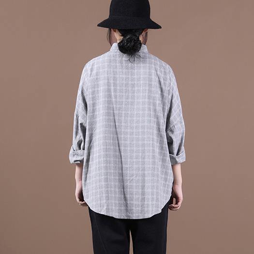 Lapel Pockets Clothes Inspiration Light Gray Plaid Shirts