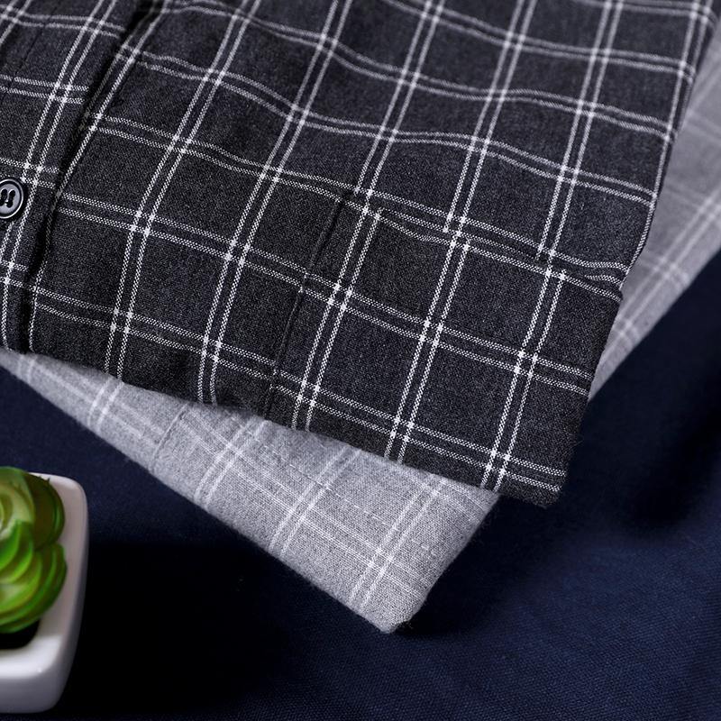 Lapel Pockets Clothes Inspiration Light Gray Plaid Shirts