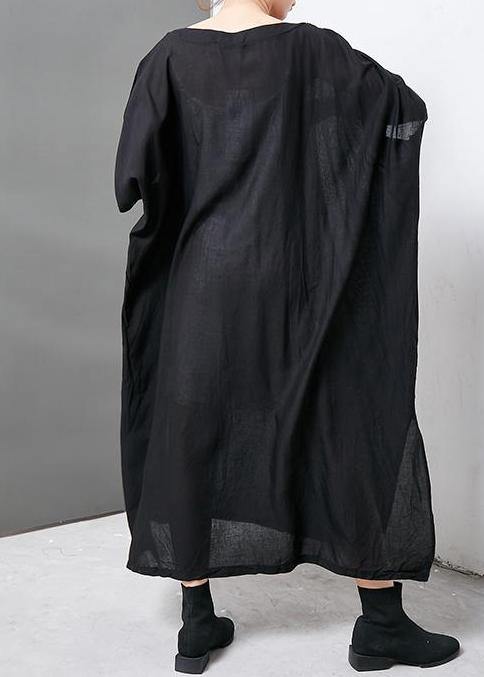 Linen Clothes for Short Sleeve Round Neck Dress