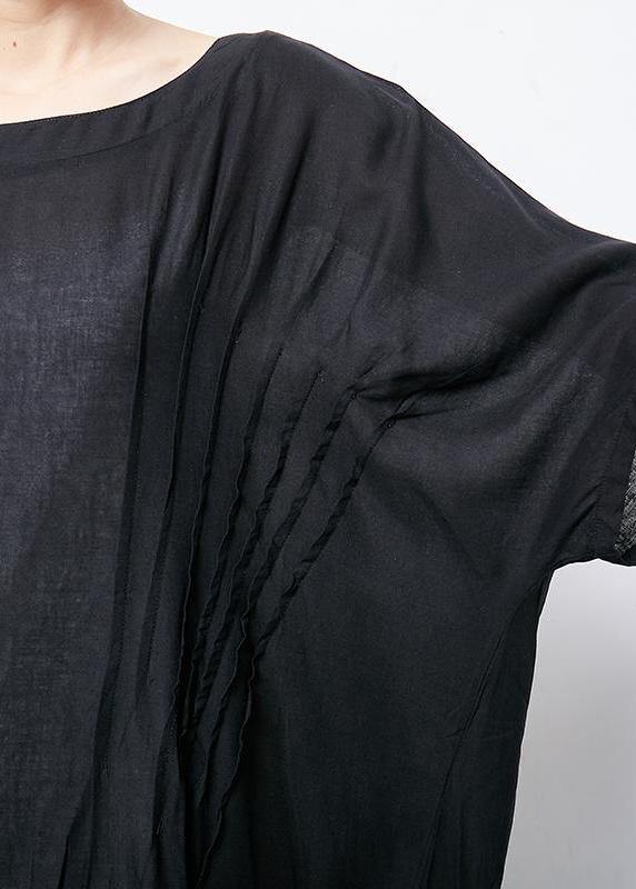 Linen Clothes for Short Sleeve Round Neck Dress