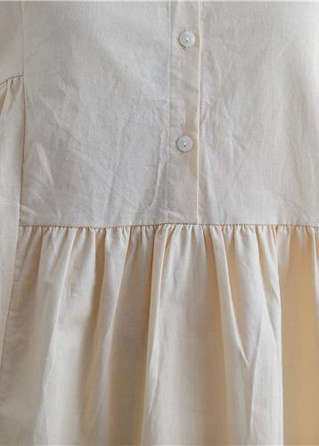 Nude Cotton Quilting Dresses O Neck Patchwork Lace Summer Dresses