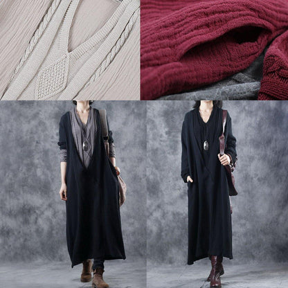Nude Sweater Dress Outfit Upcycle Patchwork Mujer V Neck Knitted Tops