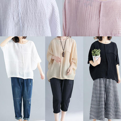 O Neck Batwing Sleeve Patchwork Cotton Blended Clothes for Omychic Photography Beige Yellow Knee Shirt Summer