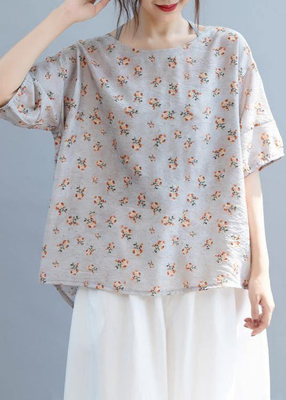 O Neck Bow Clothes for Shape Gray Blouse