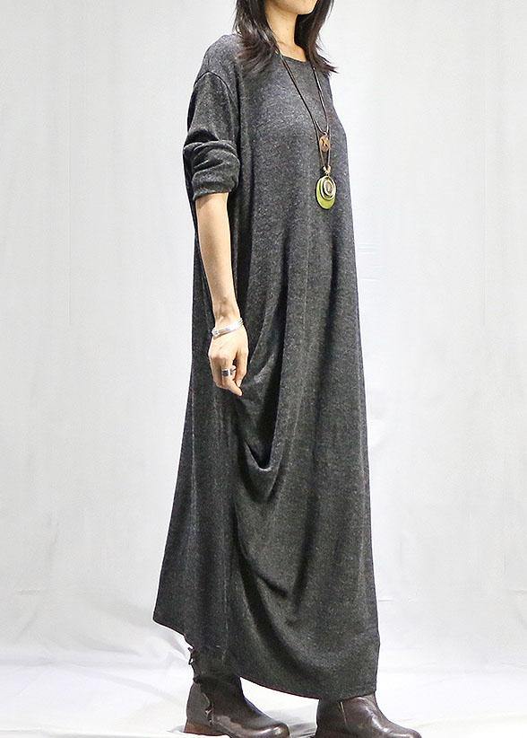 O Neck Long Sleeve Tunics Black Traveling Dress Fall