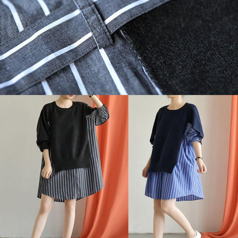 Patchwork Cotton Dress Wardrobes Black Dress Fall