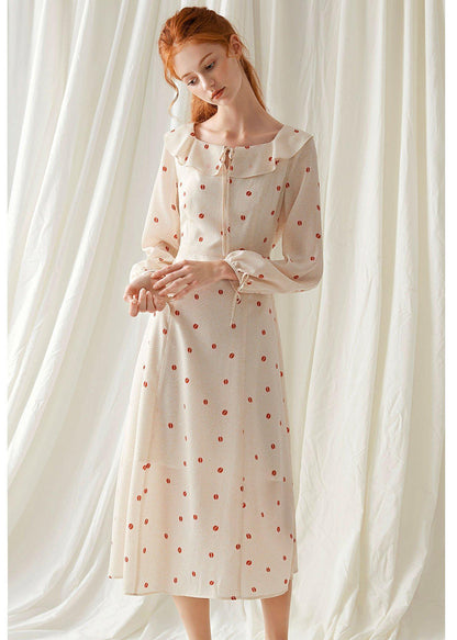 Ruffles Square Collar Chiffon Clothes for Shape Nude Dress Fall