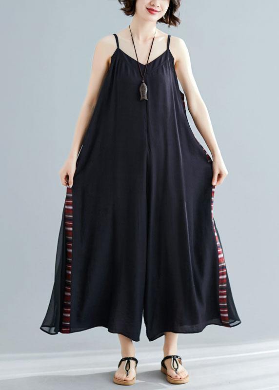 Sleeveless Cotton Dresses Shape Black Patchwork Cotton Robes Dresses Summer