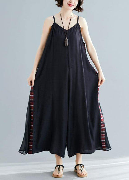 Sleeveless Cotton Dresses Shape Black Patchwork Cotton Robes Dresses Summer
