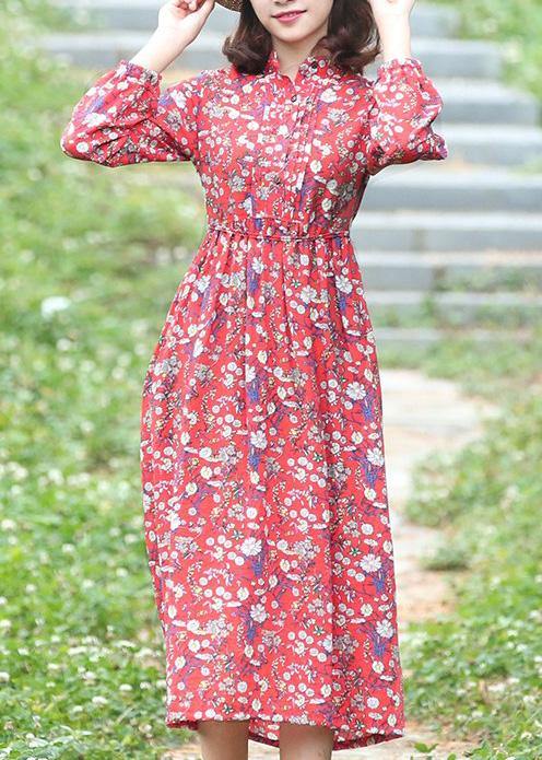 Stand Neck Linen High Neck Clothes Ideas Red Dress