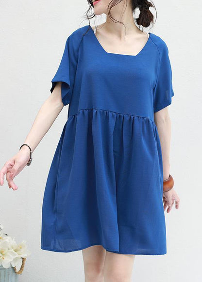 Two Ways to Wear Chiffon Tunic Top Sewing Blue V Neck Dress Summer