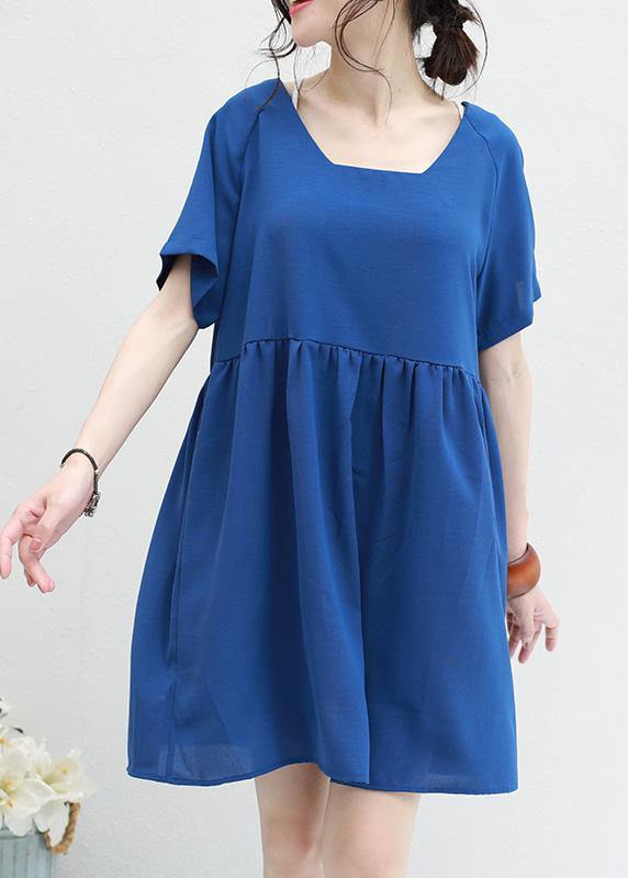 Two Ways to Wear Chiffon Tunic Top Sewing Blue V Neck Dress Summer