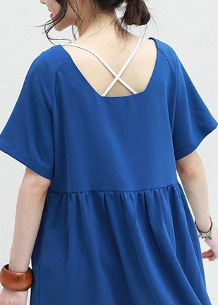 Two Ways to Wear Chiffon Tunic Top Sewing Blue V Neck Dress Summer