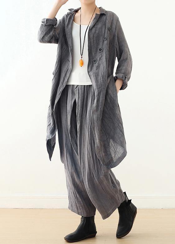 V Neck Cinched Trench Coat Khaki Baggy Outwear Fall