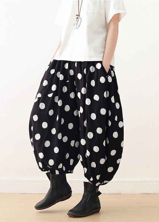 Wide Leg Pants Cotton Tunic Pattern Fun Ideas Black Dotted Knee Pants Spring