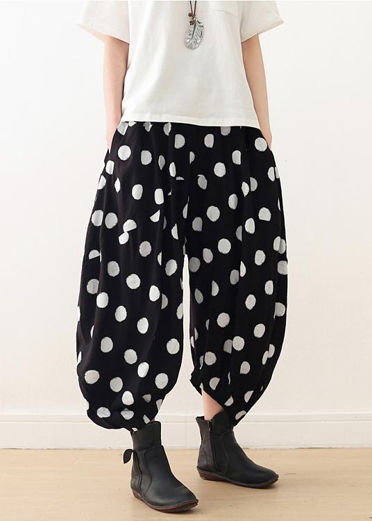 Wide Leg Pants Cotton Tunic Pattern Fun Ideas Black Dotted Knee Pants Spring