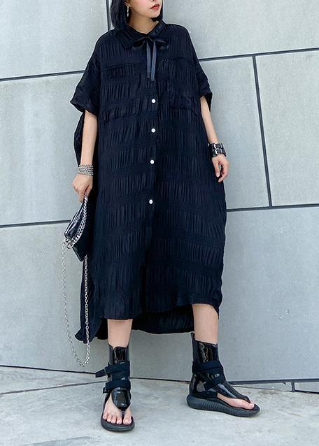 Cinched Cotton Summer Clothes Wardrobes Black Long Dresses