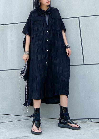 Cinched Cotton Summer Clothes Wardrobes Black Long Dresses