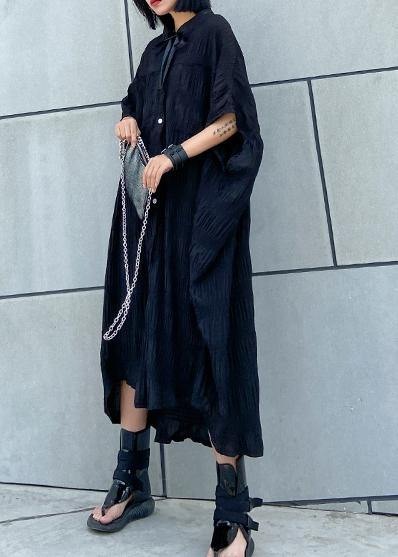 Cinched Cotton Summer Clothes Wardrobes Black Long Dresses