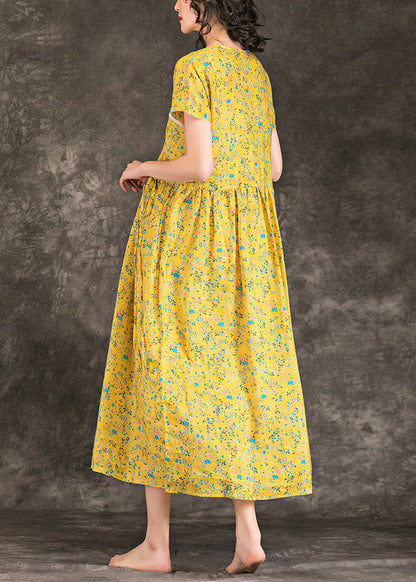 Yellow Chiffon Dress Fine Design V Neck Tie Waist Chiffon Summer Dress