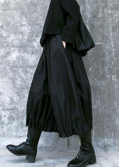Baggy Pleated Wide Leg Pants High Waist Black Pants