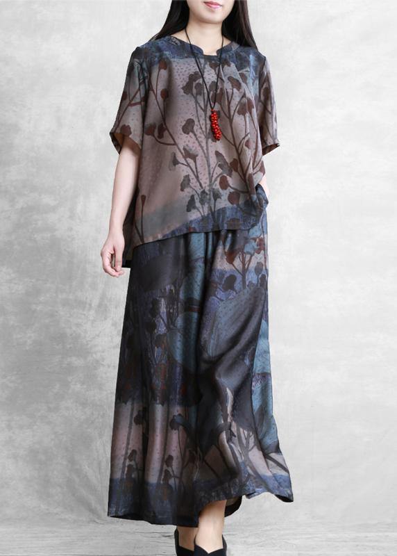 Two-piece Loose-fitting Sleeves and Wide-leg Pants
