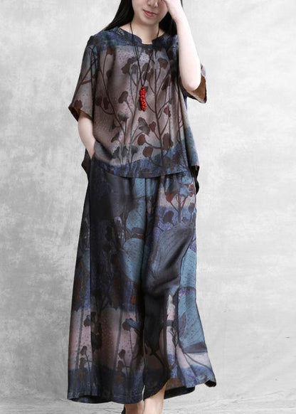 Two-piece Loose-fitting Sleeves and Wide-leg Pants