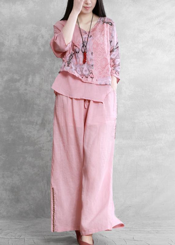 National Style Suit Two-piece Top Wide-leg Pants Two-piece