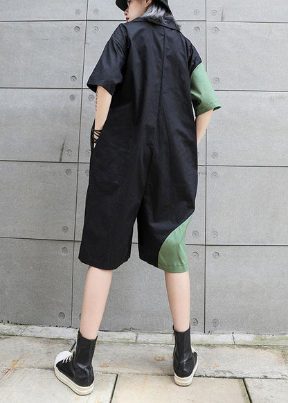 Summer Patchwork Jumpsuit Loose Ming Harem Pants