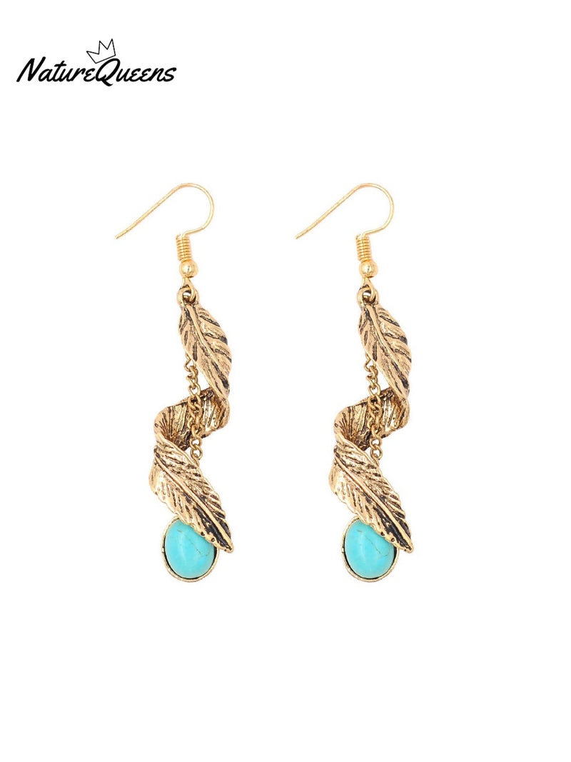 Feather Turquoise Earrings
