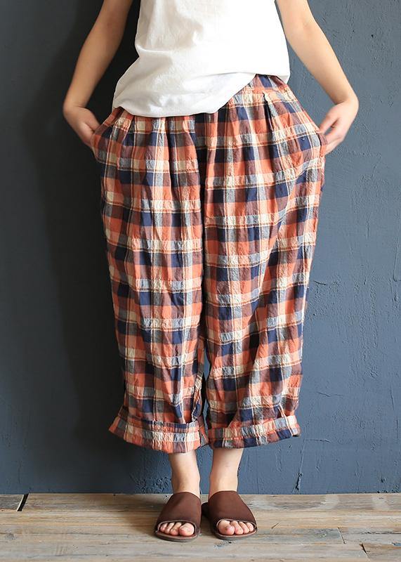 Xia Xin Original Design Cotton and Linen Pants Female Loose Nine Points Pants Elastic Waist