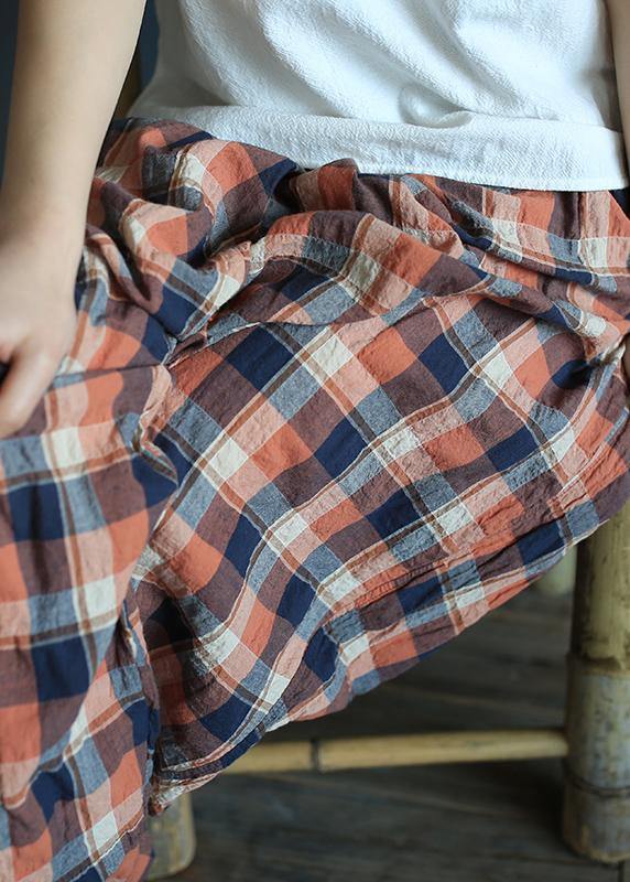 Xia Xin Original Design Cotton and Linen Pants Female Loose Nine Points Pants Elastic Waist