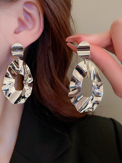 Geometric Hollow Color Drop Earrings