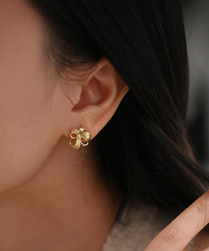 Modern Gold Hollow Out Gold Plated Stud Earrings