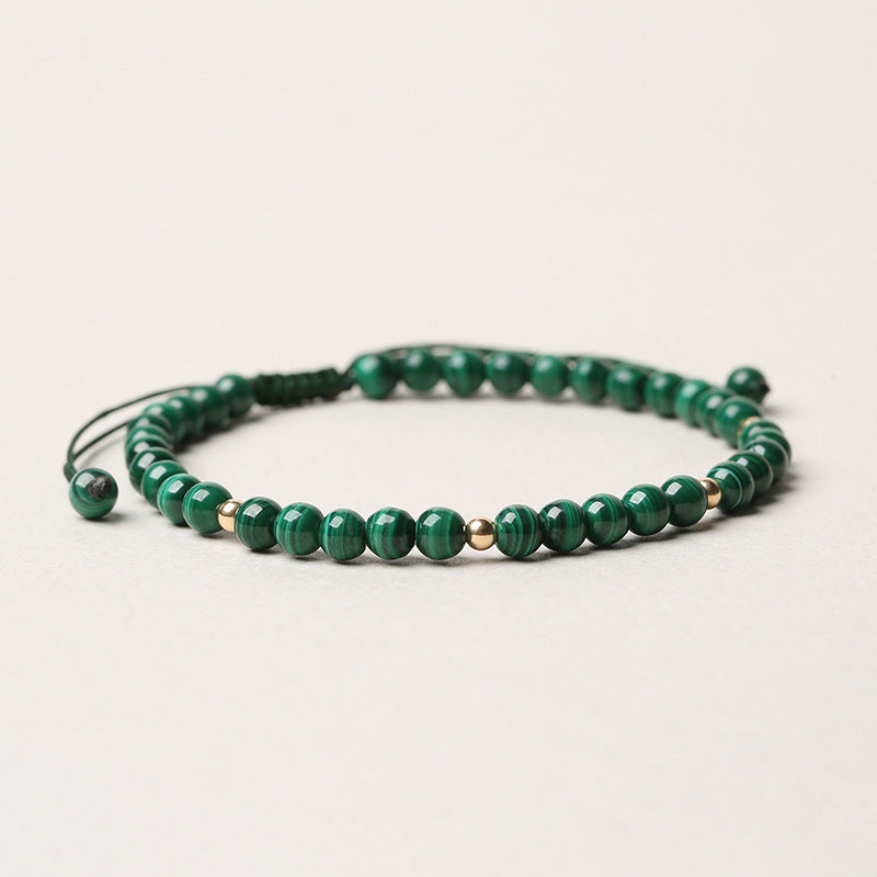Buddha Stones 4mm Natural Malachite Protection Calmness String Bracelet