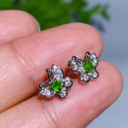 Adjustable Amethyst Crystal Ear Stud Earrings for Healing