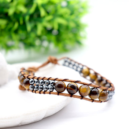 Adjustable Hand-knitted Spiritual Crystal Stone Bracelet
