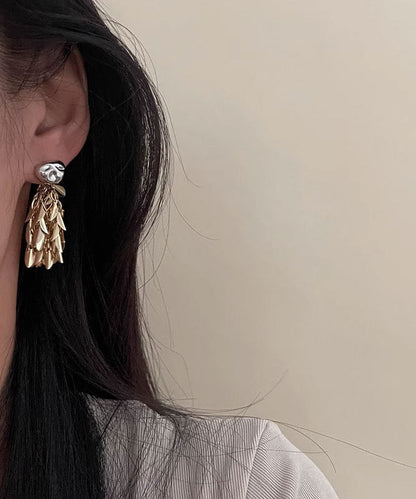 Gold Sterling Silver Overgild Tassel Drop Earrings