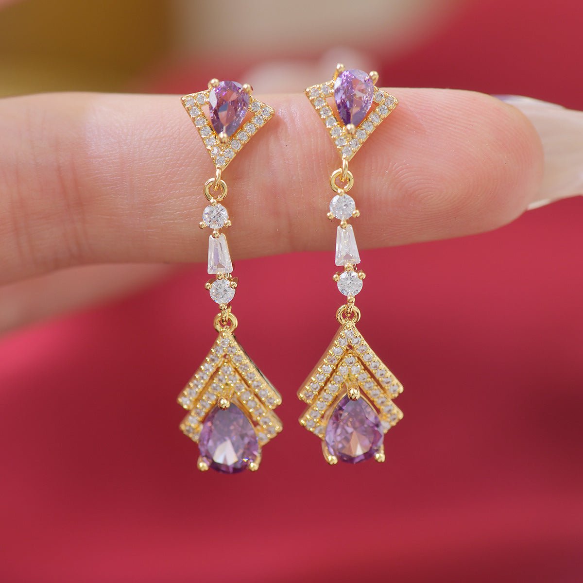 Amethyst Baroque Drop Earrings