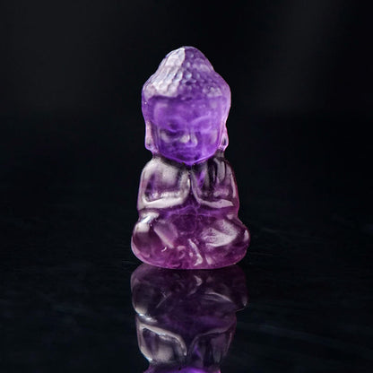 Amethyst Chakra Healing Buddha Necklace Pendant 1.4cm X 2.6cm
