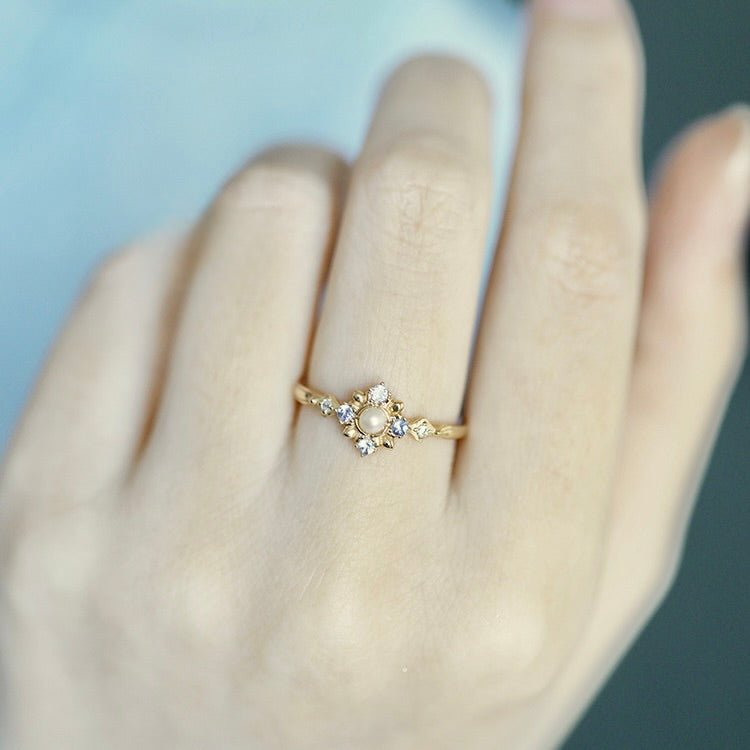 [] Amethyst Pearl Ring