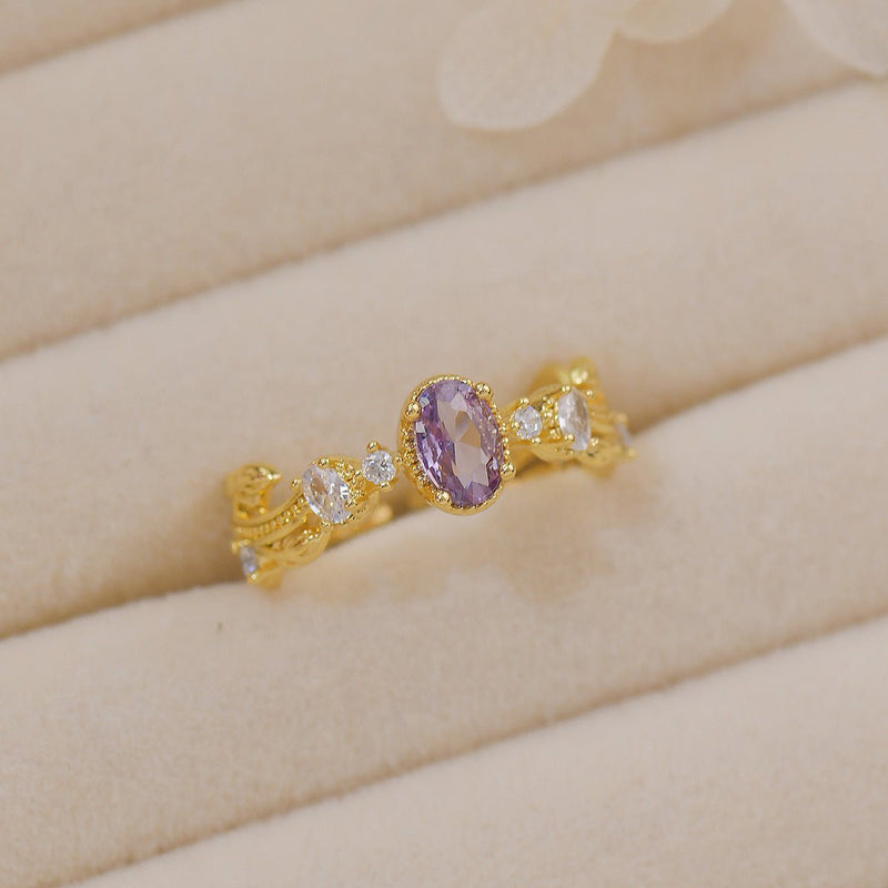 Amethyst Rococo Ring Set