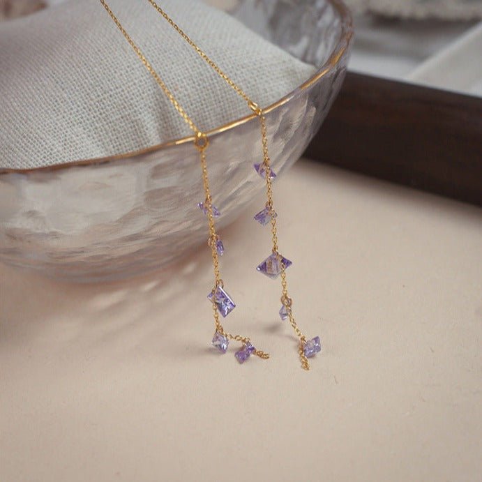 Amethyst Threader Earrings