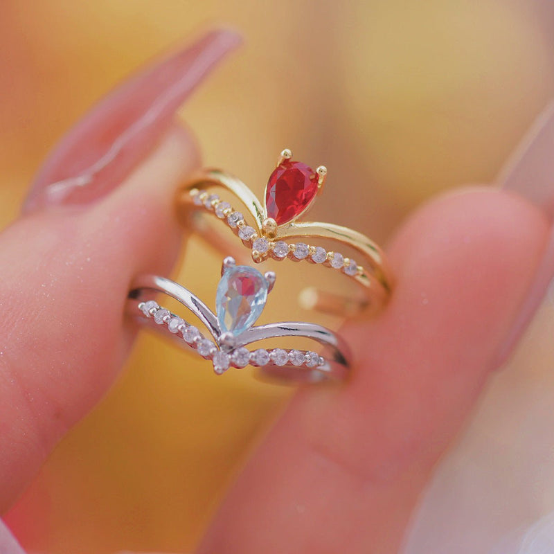 Aqua Tiara Ring