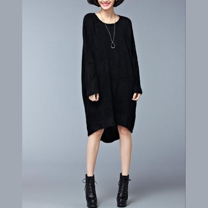 Autumn Black Sweater Dresses Oversize Long Sleeve Knit Maternity Dress