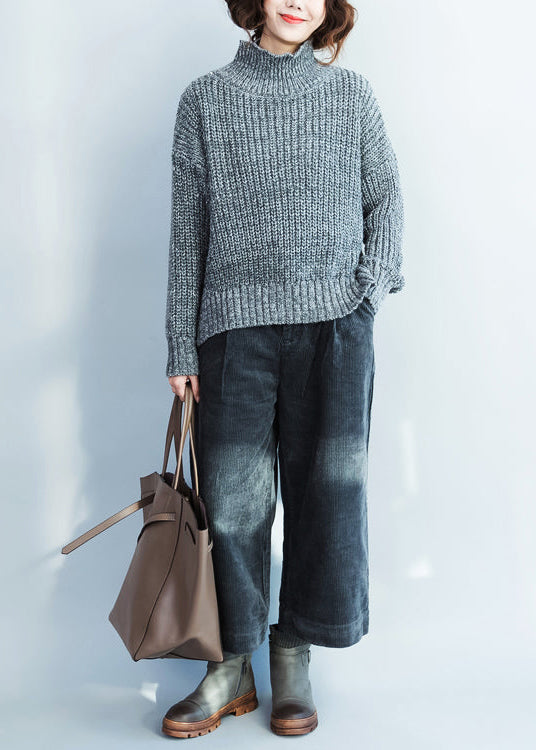 Autumn Dark Blue Corduroy Pants Harem Pants