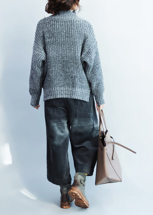 Autumn Dark Blue Corduroy Pants Harem Pants