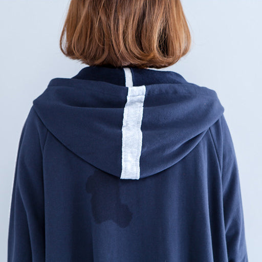 Autumn Navy Sport Coat Cotton Fit Zippered Outwear